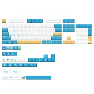 JSJT 137 ключей Ocean Trip PBT Keycap Set XDA Profile Пятисторонняя сублимация Custom Keycaps для клавиатур Механический