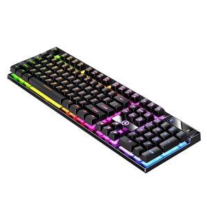 K500 104 проводных клавиши Клавиатура Механический Feel Colorful Брызгозащитные мультимедийные клавиши с подсветкой Эрго