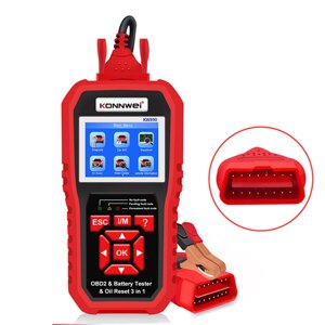 KONNWEI KW890 OBD2 12V Автомобильный сканер диагностики неисправностей Инструмент Тестер батареи Сброс сервисного света