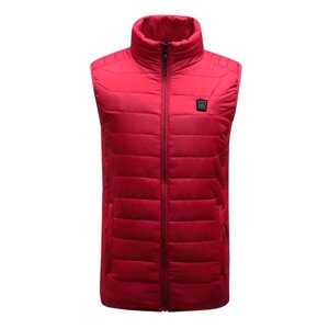 Красный унисекс USB подогреваемый жилет Smart Winter Body Warmer Outdoor Racing Jacket Heater Xmas Gift