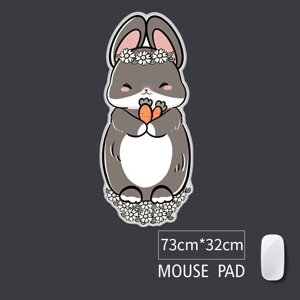 LANDNA Cartoon Large Thicken Bell Rabbit Мышь Pad Блокирующий край Компьютерный коврик Нескользящий резиновый удлиненный