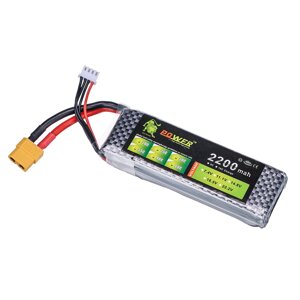 LION Power 7.4V 2200mAh 60C 3S Lipo Батарея Разъем XT60 для FPV Racing Дрон