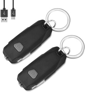 MECO 2 Pack Mini Led Lights, портативный USB перезаряжаемый сверхъяркий фонарик Брелок с 2 уровнями яркости, фонарик для