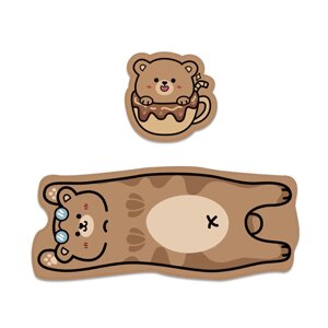 Modi Bear Theme Shaped Mouse Pad Anti-slip Rubber Desktop Table Mat for Home Office Gaming Keyboard Pad