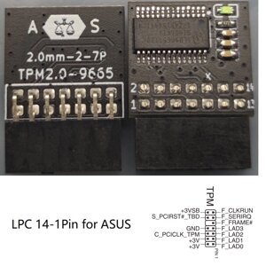 Модуль безопасности шифрования TPM2.0 LPC 12/1418/20 Pin ASUS MSI ASROCK Gigabyte материнская плата