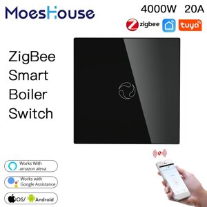 Moes ZigBe Smart Boiler Switch Water Нагреватель Smart Tuya APP Дистанционное Управление Alexa Google Voice Control Glas