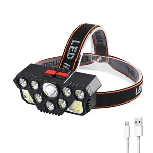 Налобный фонарь Strong Light 8LED+20SMD Super Bright Head Лампа Перезаряжаемый USB-фонарик На открытом воздухе Рыбалка Л