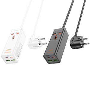 НОСО AC10A 65 Вт 5-портовое зарядное устройство USB PD 2USB-A + 2USB-C + 1AC Быстрая зарядка Настольная зарядная станция