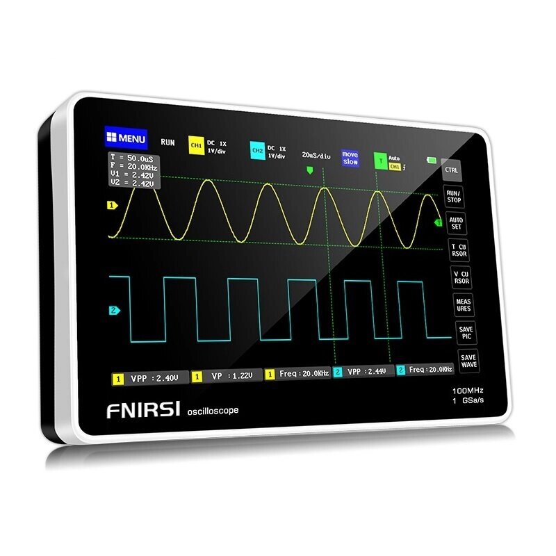 FNIRSI 1013D 7-дюймовый цифровой 2-канальный планшет Осциллограф Пропускная способность 100 Мбит / с Частота дискретизац - сравнение