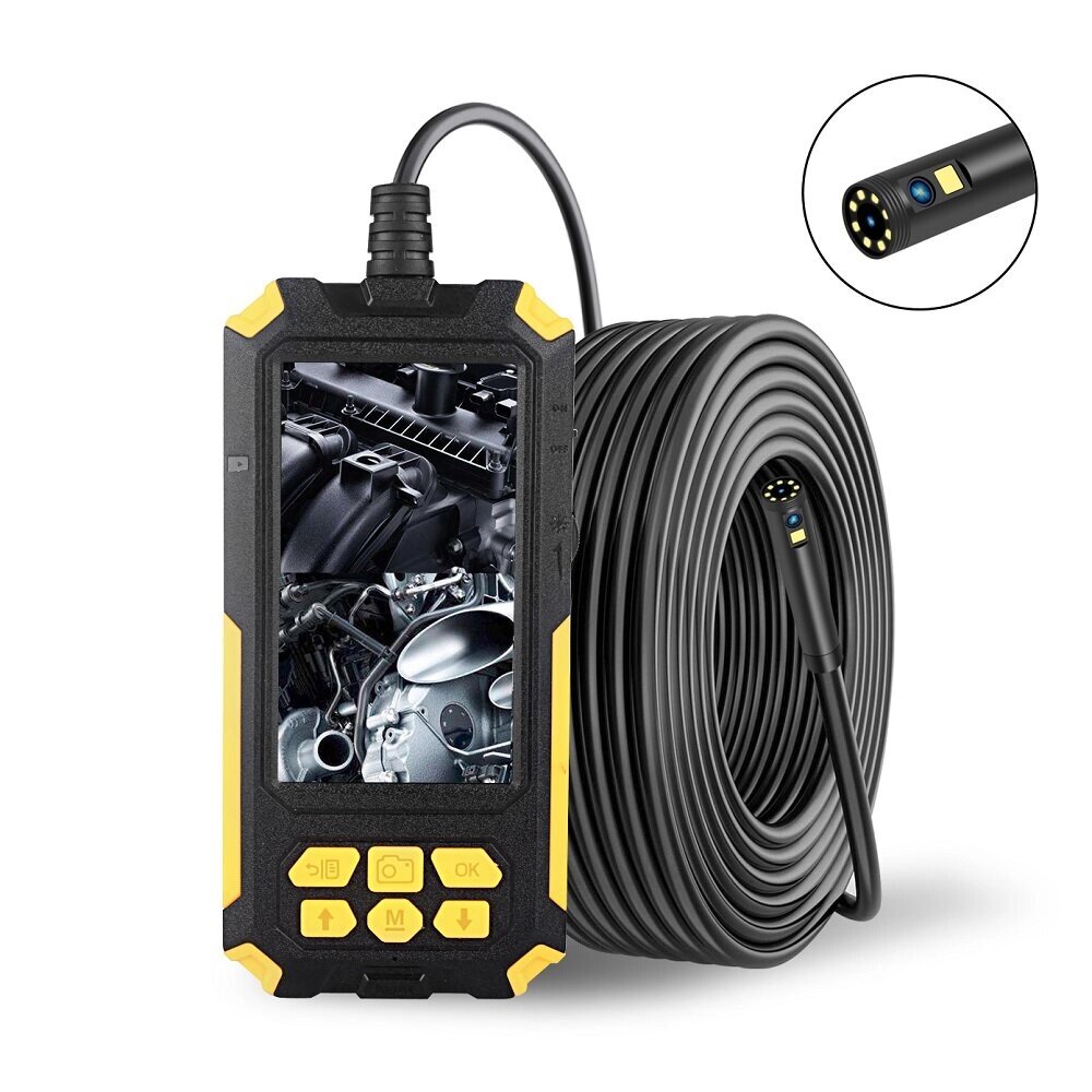 P50 5.5/8mm Dual-lens 1080P HD 4.5inches IPS Screen Industrial Borescope IP68 Waterproof Borescope with 9 LED Lights - заказать