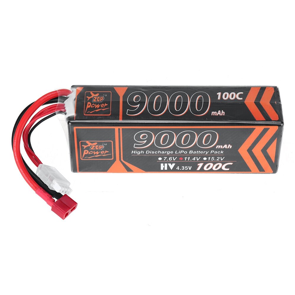 ZOP Power 11.4V 9000mAh 100C 3S LiPo Батарея T Deans Plug для RC Авто - опт