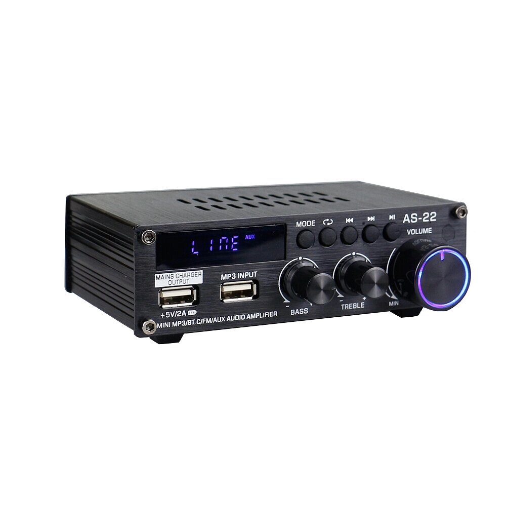 Air. Aux AS-22 Mini bluetooth Stereo Digital Amplifier 45W MAX RMS 300W Hi-Fi Class D 2 Channel Integrated Amp Power Ampli - описание