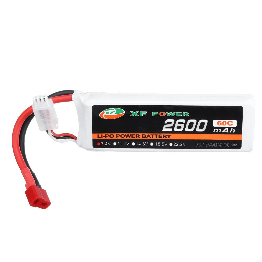 XF POWER 7.4V 2600mAh 60C 2S Lipo Батарея T Plug для Wltoys 1/14 144001 RC Авто Детали для обновления - акции