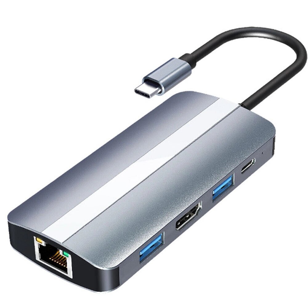 5 в 1 Тип-c Док-станция USB-c Адаптер-разветвитель концентратора с USB-c USB3.0 2.0 PD 87 Вт 4K/30 Гц 100 Мбит/с RJ45 LA - Bangg