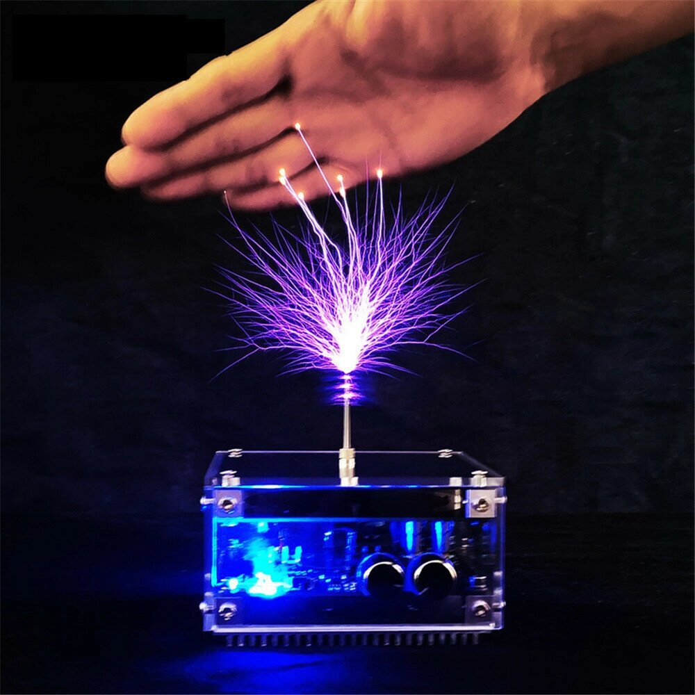 Stark Long Arc And Bluetooth Music Dual Mode Music Tesla Coil Palm Flash Bluetooth Flash Length 10CM Science Toys - преимущества