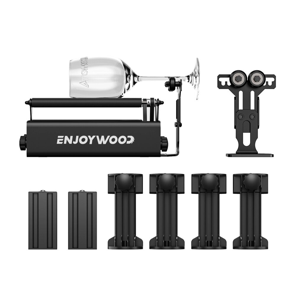 ENJOYWOOD R3 PRO Роторный Ролик с отделяемым опорным модулем и удлинителями для гравера Лазер - интернет магазин