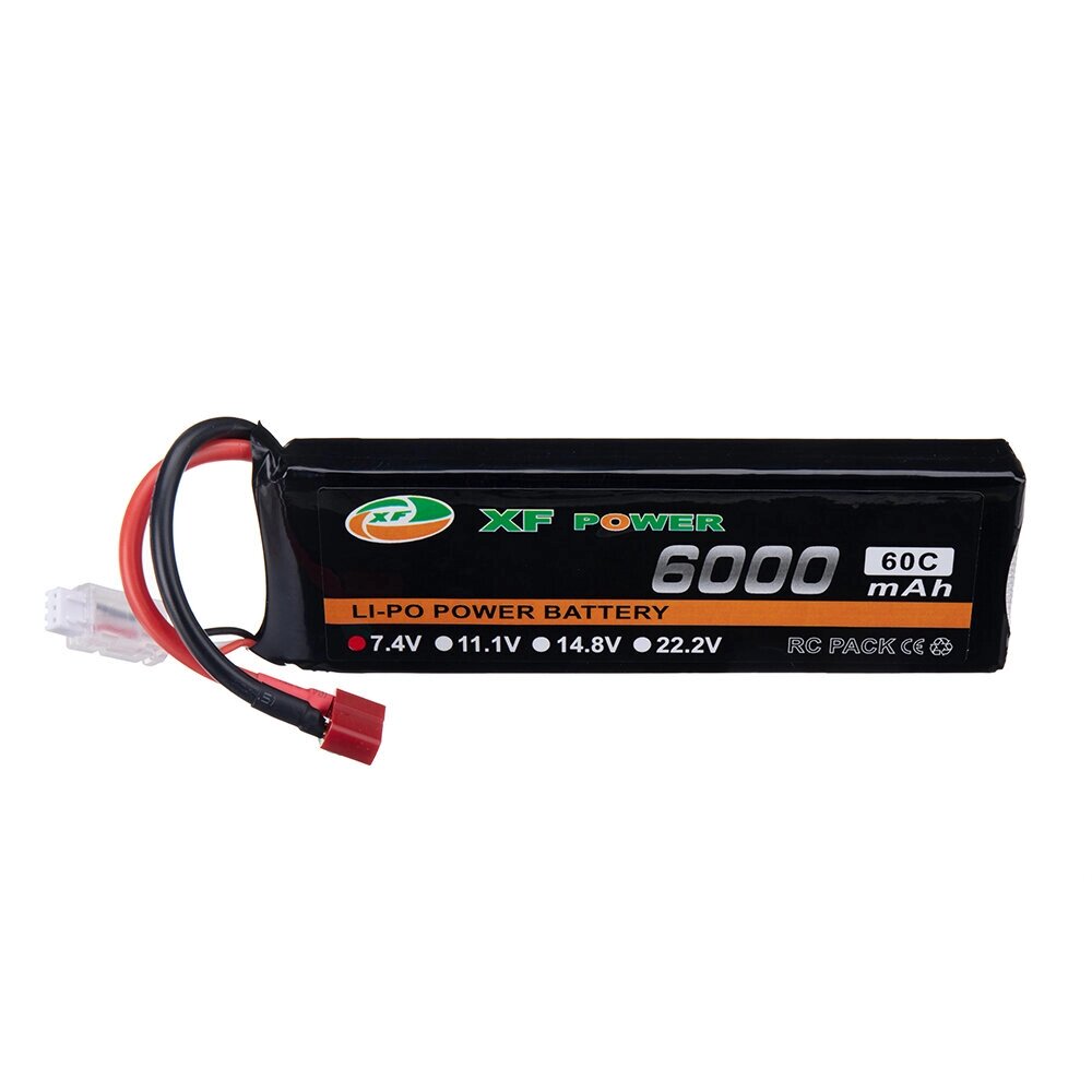 XF POWER 7.4V 6000mah 60C 2S lipo батарея T deans plug для RC дрон - интернет магазин