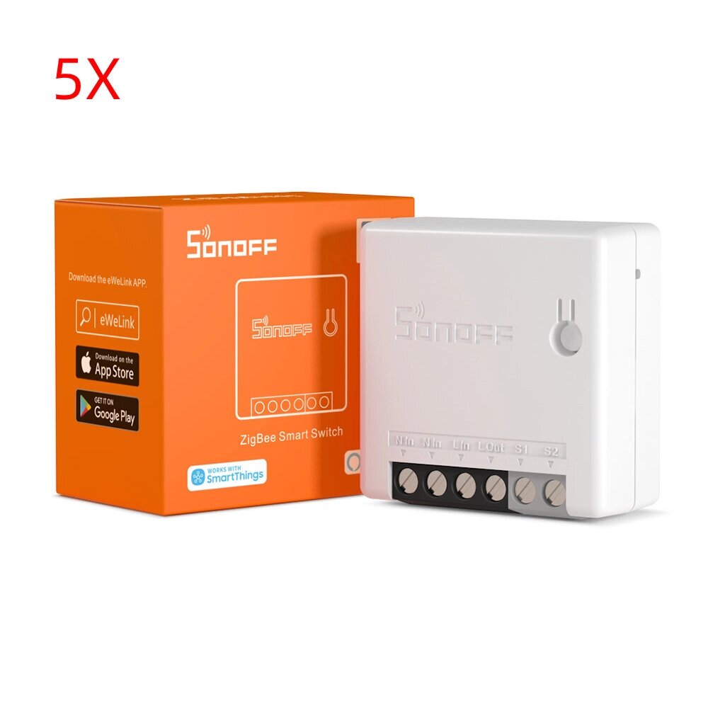 5 шт. SONOFF ZBMINI Zigbee3.0 Двухстороннее приложение Smart Switch Дистанционное Управление через eWeLink Поддержка Sma - гарантия