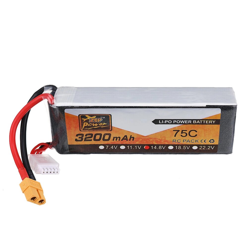 ZOP Power 14.8V 3200mAh 75C 4S Lipo Батарея XT60 Разъем для самолета RC - интернет магазин