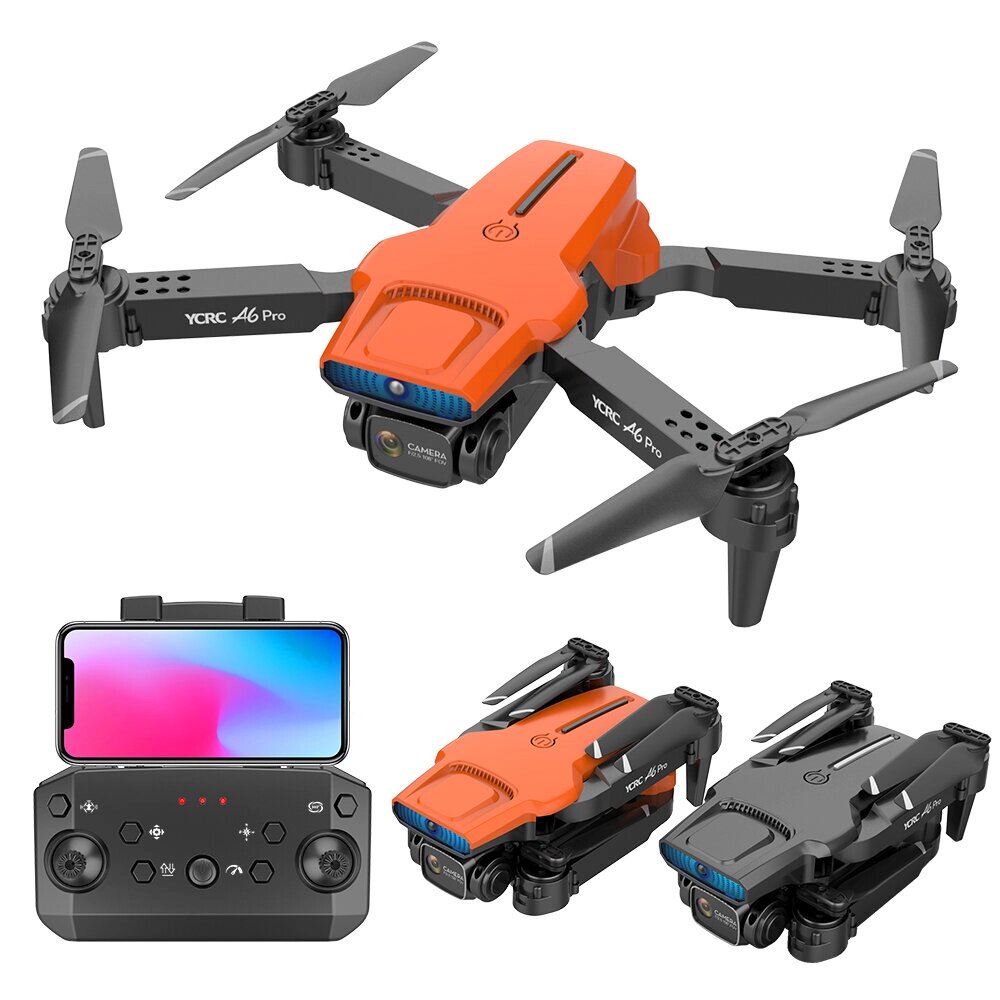 YCRC A6 PRO WIFI FPV с 4K ESC Dual камера Широкий угол обзора 120° Обход препятствий Оптическое позиционирование потока - Узбекистан