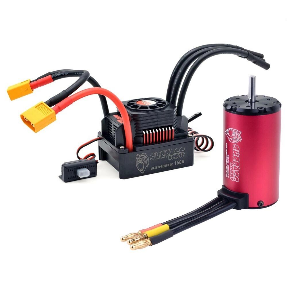 Surpass Hobby KK 4076 2000KV Brushless Motor 150A XT60 Brushless ESC Combo Set for 1/8 RC Car Model Parts - акции