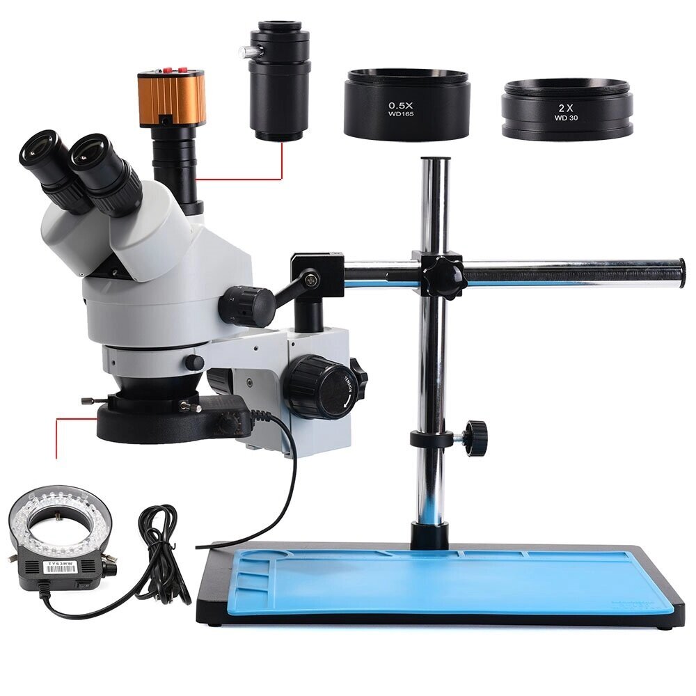 3.5~90X Zoom Magnification Stereo Microscope 16MP Camera Microscope For Industrial PCB Repair Sturdy All-metal Pillar St - гарантия