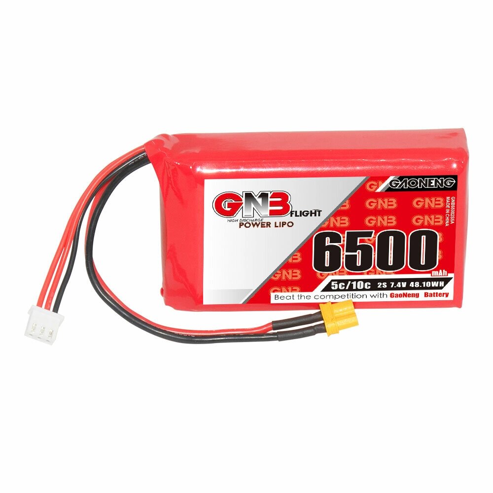 Gaoneng 7,4 В 6500 мАч 5C 2S LiPo Батарея XT30 Штекер для передатчика Boxer Radiomaster - гарантия