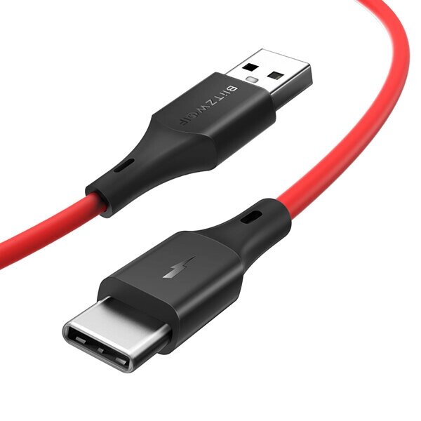 Blitz. Wolf BW-TC15 QC3.0 3A USB Type-C Cable Fast Charging Data Sync Transfer Cord Line 6ft/1.8m For Samsung Galaxy Note - гарантия