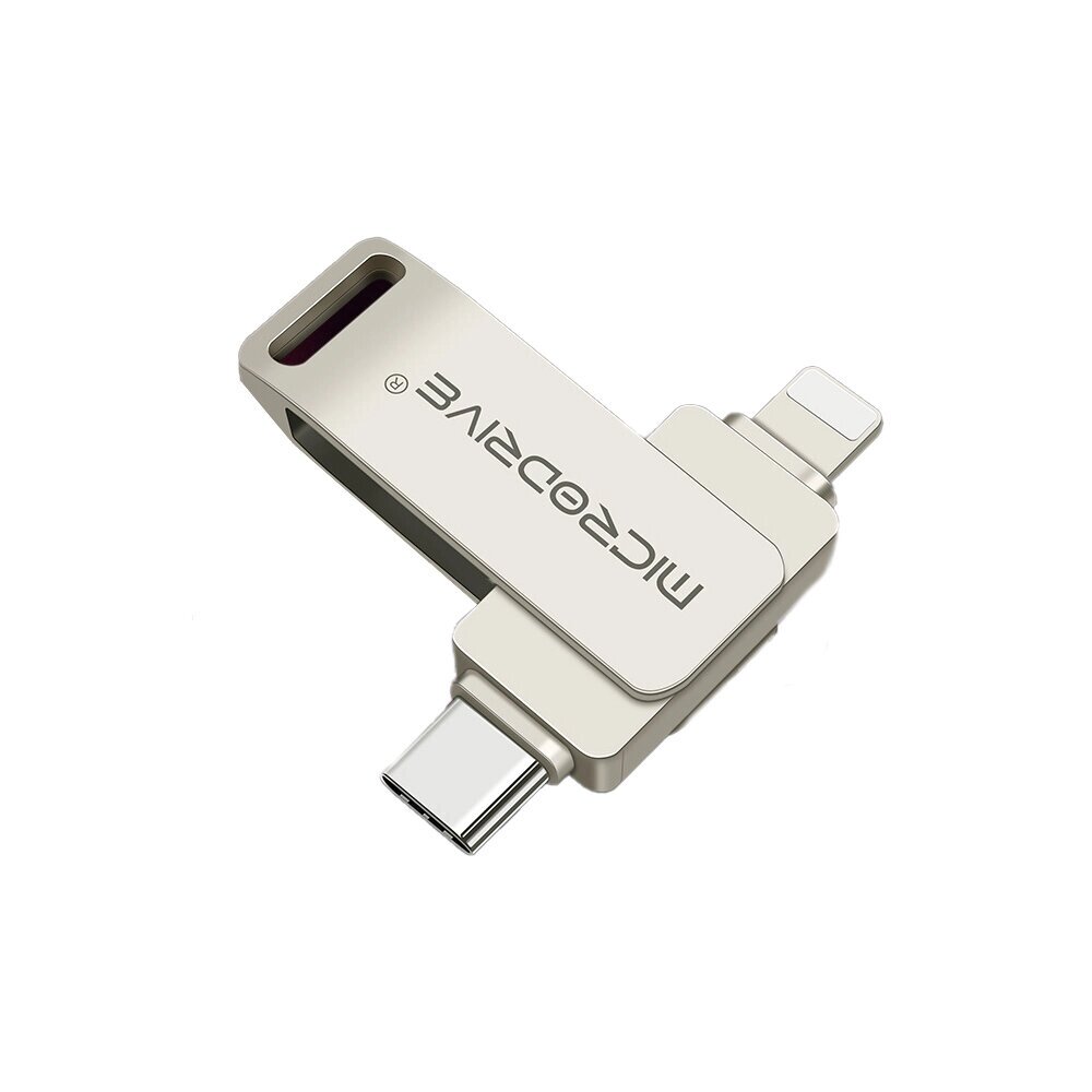 Microdrive ТЛО21 USB3.0 Flash Привод Type-C и iP, двойной интерфейс, вращение на 360°64G/128G/256G, высокоскоростная п - Узбекистан