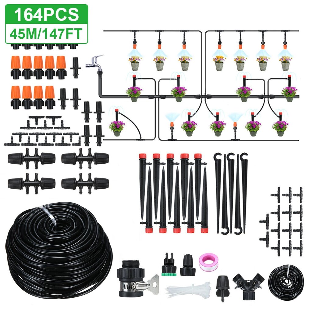 Automatic Drip Irrigation System Kit Plant Self Watering Garden Hose - заказать