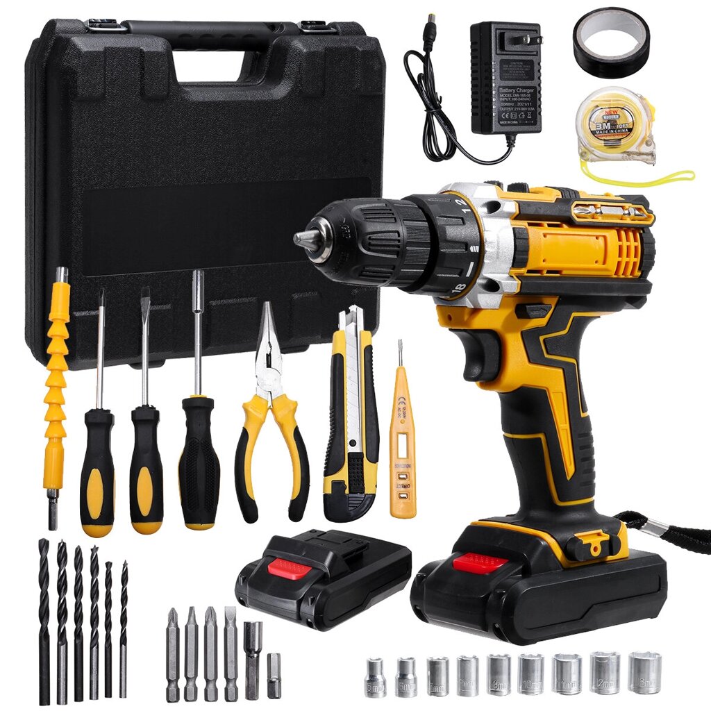 2000rpm 38Nm 21V Lithium Electric Impact Hammer Drill Wood Drilling Отвертка s with Батарея - отзывы