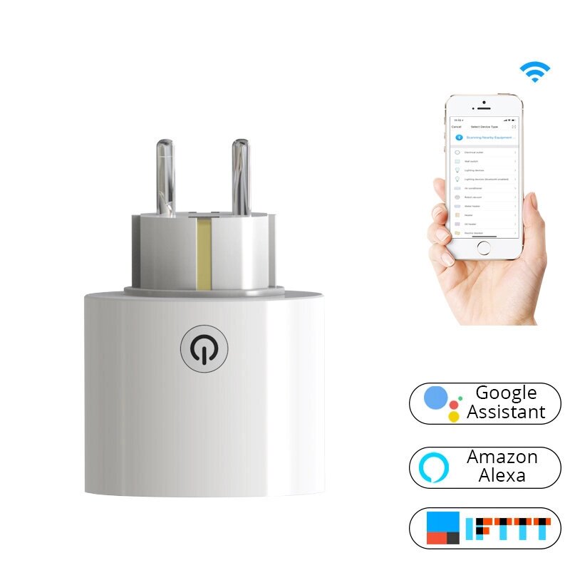 Wi-Fi Smart Plug Стандартная мощность ЕС Разъем Приложение Smart Life/Tuya Дистанционное Управление Работа с Alexa Googl - акции