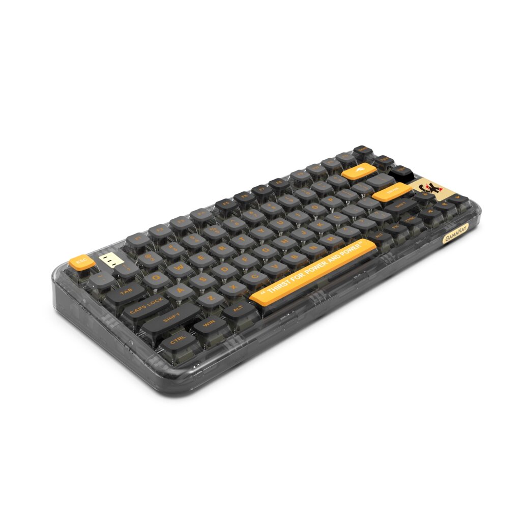 GAMAKAY GK75 Transparent Mechanical Keyboard Gasket 80 Keys RGB Hot Swappable Gateron G Yellow Pro Switch Triple Mode bl - Андижан