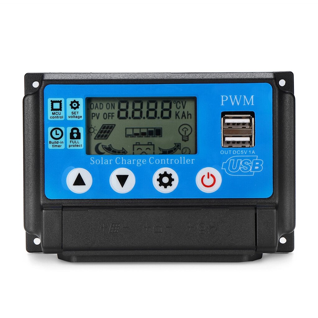 ШИМ 60A 12/24V Auto Adapt LCD Солнечная Контроллер заряда Батарея Регулятор Регулируемый параметр Двойной выход USB - отзывы