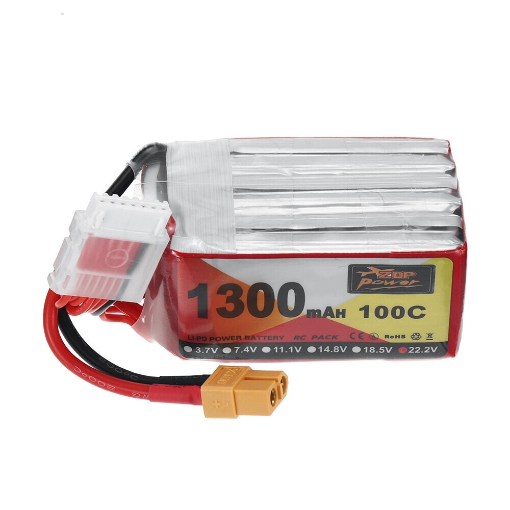 ZOP power 22,2 в 1300 мач 100C 6S lipo батарея разъем XT60 для RC дрон - доставка