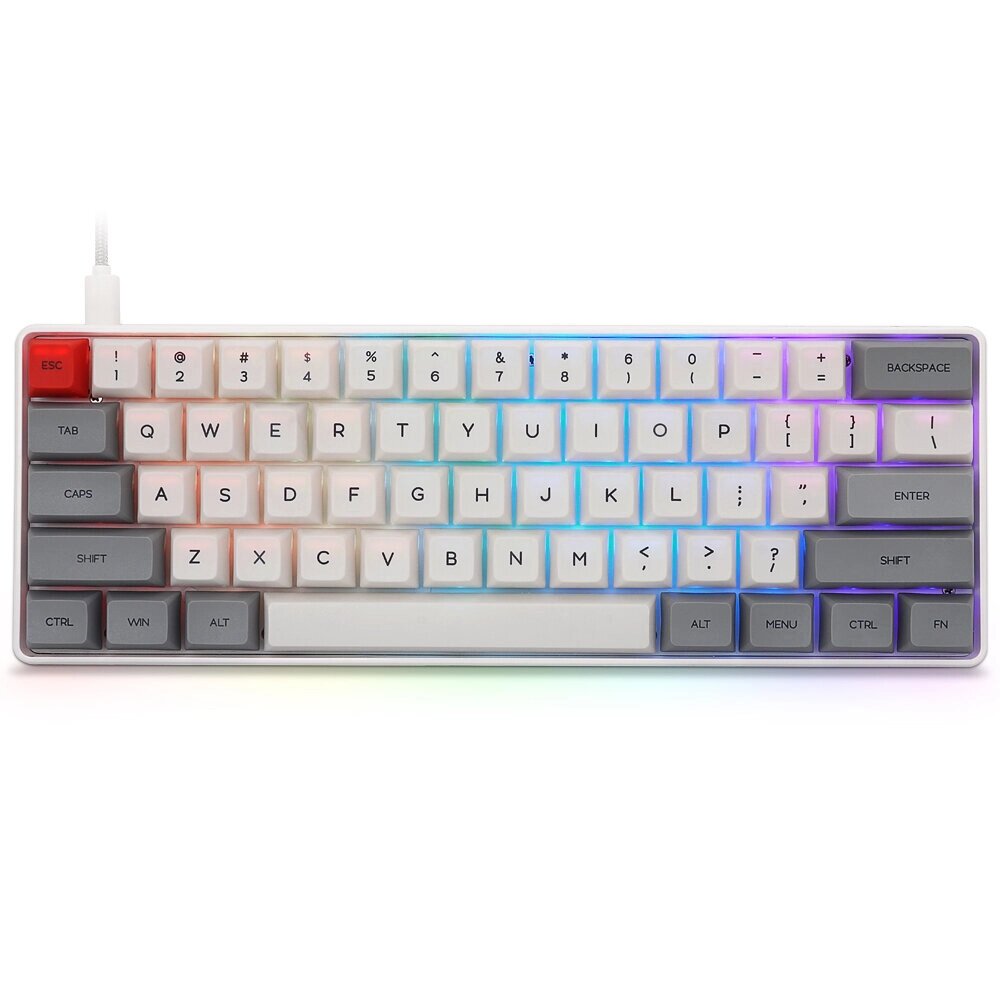 СКАЙЛУНГ SK61 Mechanical Keyboard 61 Keys NKRO Gateron Optical Выключатель Type-C Wired RGB Backlight PBT Keycaps Gaming - сравнение