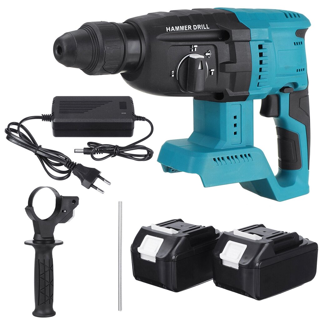 21V Brushless Electric Rotary Hammer Drill Cordless Drill Demolition Kit W/ None/1/2 Battery For MAKITA - акции