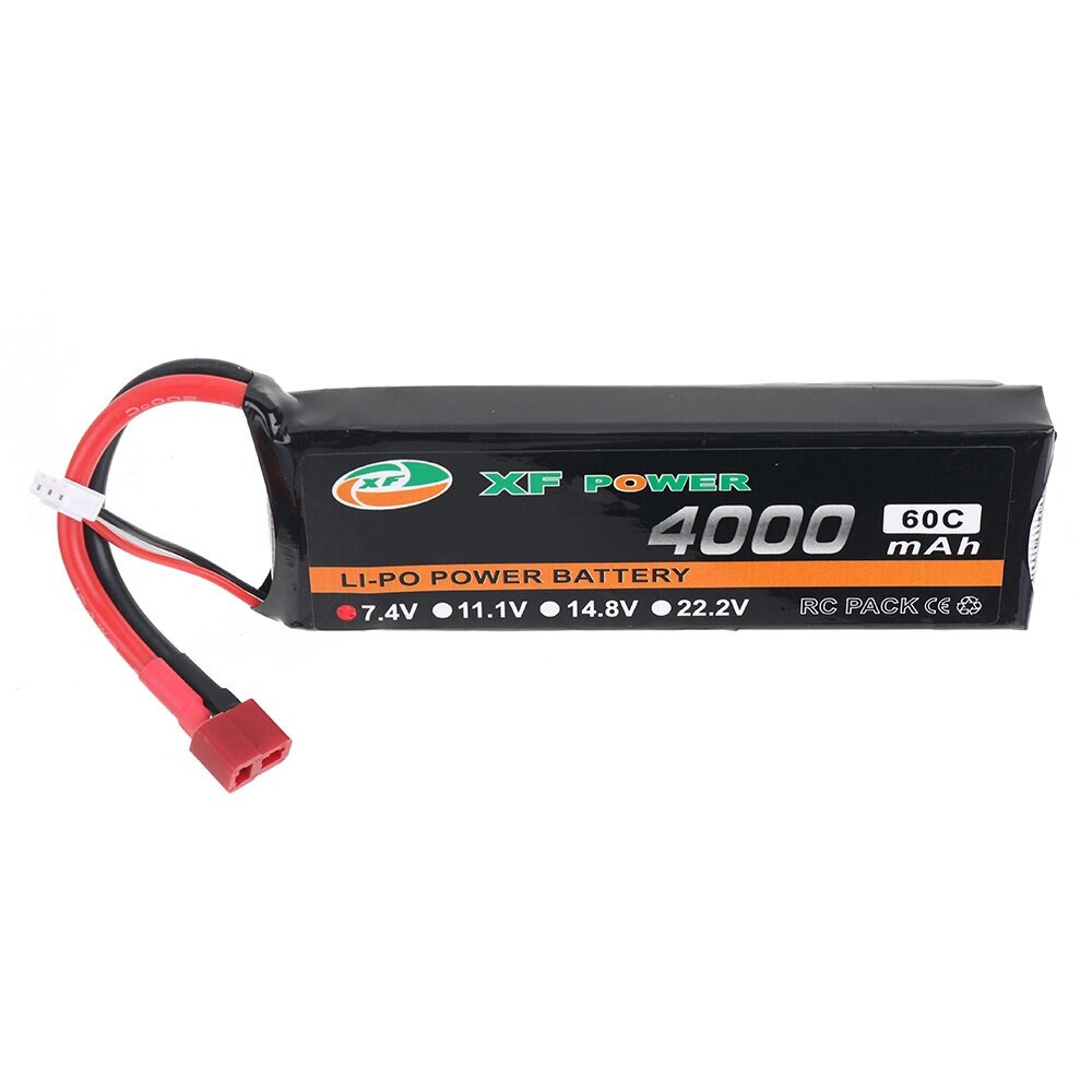 XF POWER 7.4V 4000mah 60C 2S lipo батарея разъем T deans для RC дрон - интернет магазин