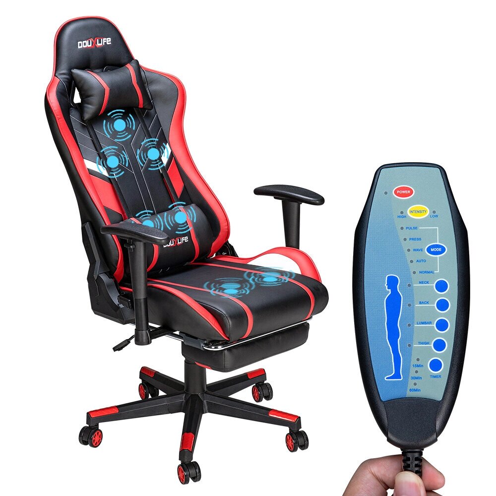 Douxlife GC-RC03 Gaming Chair Massage Ergonomic High Back Design Lumbar Relax New Customized PU Massage Computer Office - отзывы