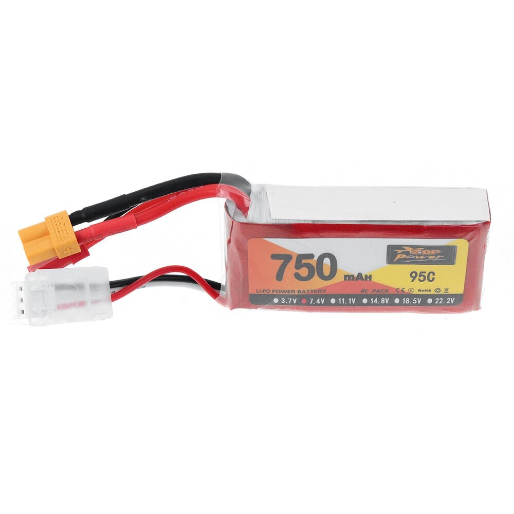 ZOP POWER 7,4 в 750 мач 95C 2S lipo батарея XT30 разъем JST для RC дрон - распродажа