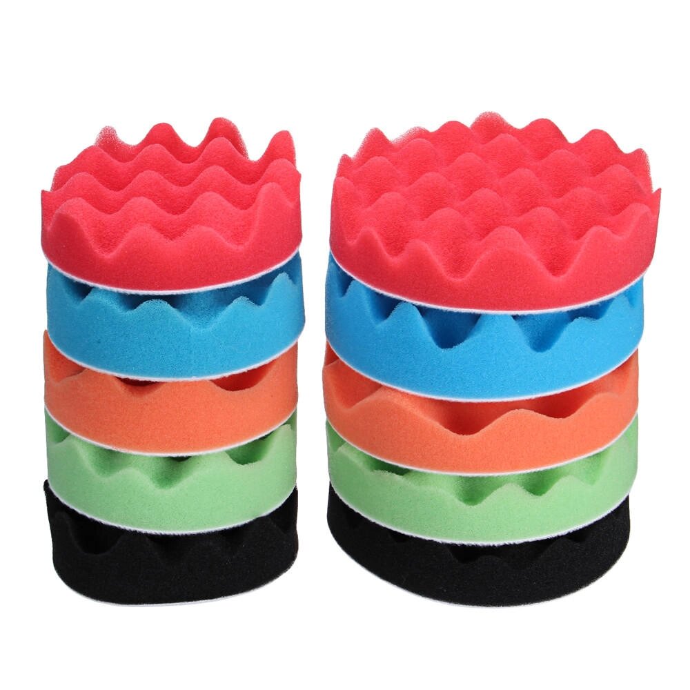 5Pcs 4 Inch 5 Inch Sponge Foam Polishing Pad Waxing Buffing Mats Polisher Kit - опт