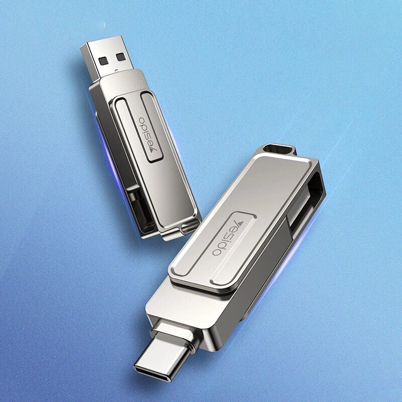 Yesido 128G USB 3.0 Flash накопитель с интерфейсом USB 2 в 1 - от A до Type C Pendrive для компьютера Ipad PC - наличие