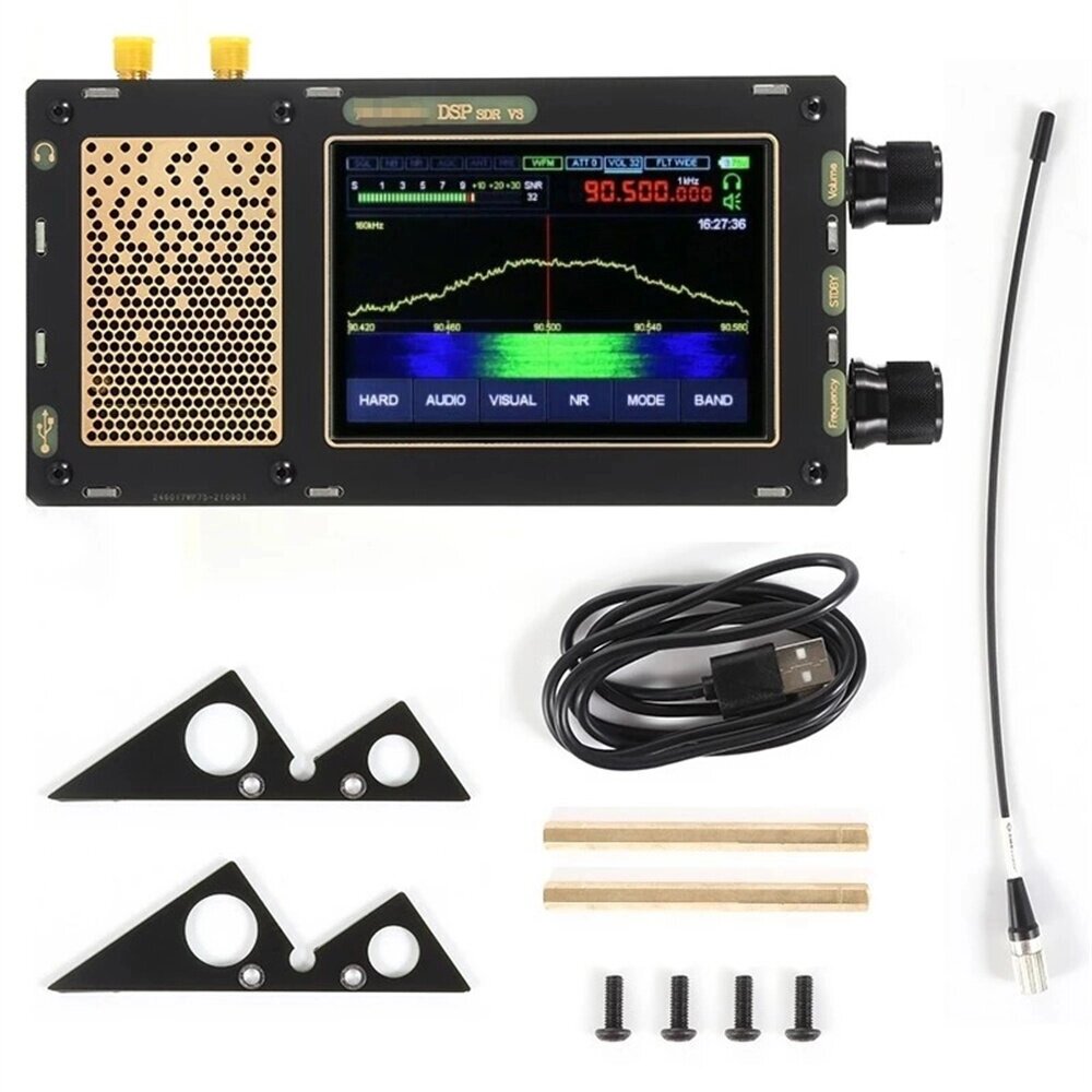 Зарегистрировано HFDY 50K-2GHz V1.10d Malahiteam SDR Приемник Радио DSP SDR Приемник Сенсорный экран 3,5 дюйма LCD с под - отзывы