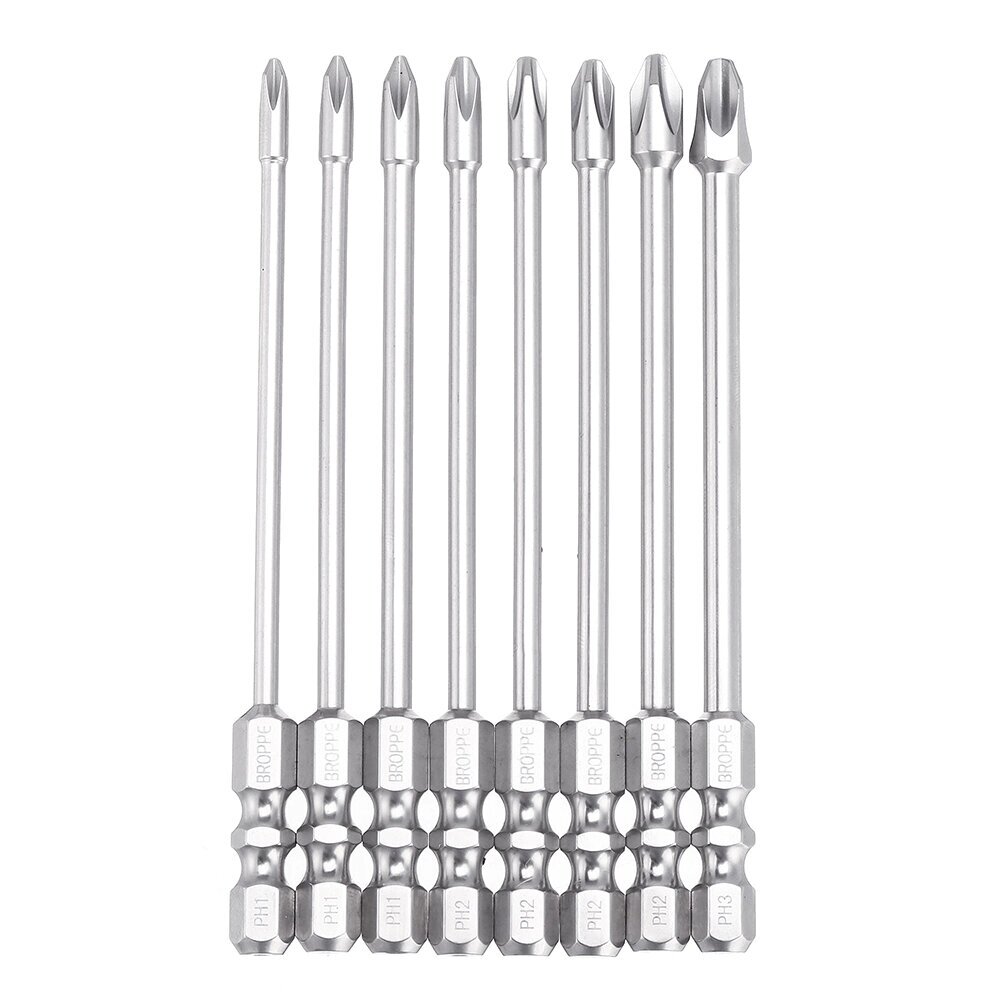 BROPPE 10Pcs 100mm Длина Impact Phillips Отвертка бит High Torque Cross Отвертка бит S2 Strong Magnetic Отвертка бит - наличие