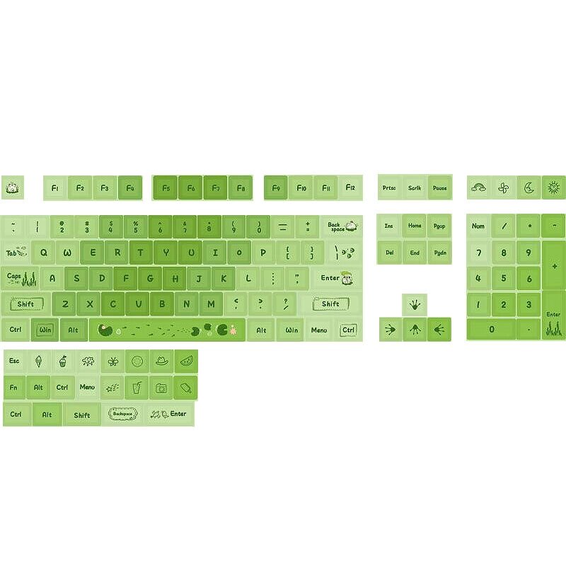 Matcha Mint зеленый Механический Клавиатура XDA Профиль Keycap Set 127-клавишные сублимационные колпачки PBT на заказ По - наличие