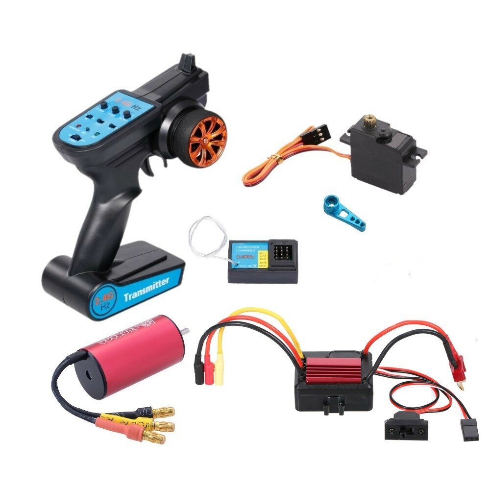 Wltoys A959 A979 A959-b 1/18 RC Car Upgraded Brushless 2435 Motor 35A ESC 21G Servo TX RX Combo Set Parts - фото