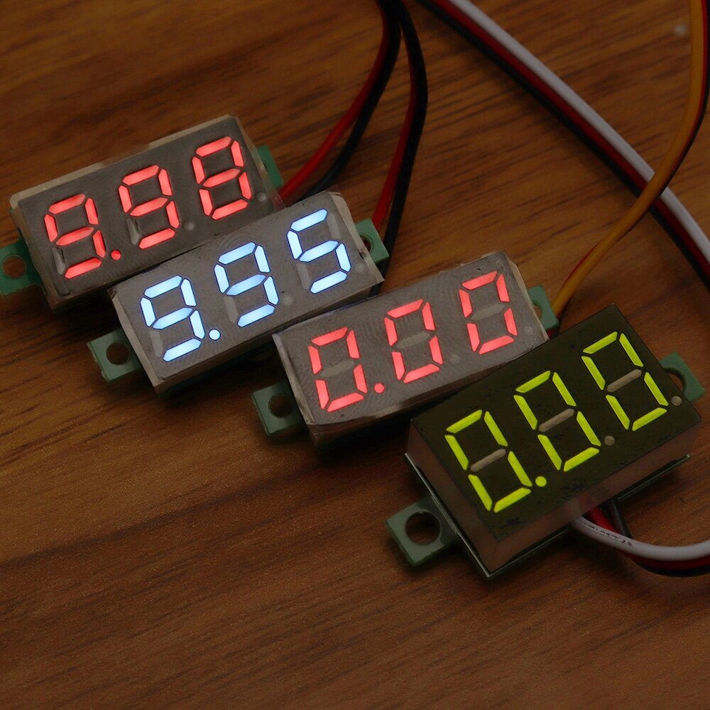 Geekcreit 0.28 Inch Two-wire 2.5-30V Three-wire 0-100/500V Digital Display DC Voltmeter Adjustable Voltage Meter - доставка