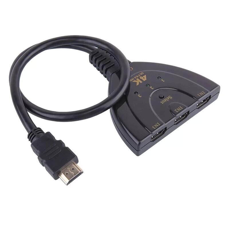 RARY 3-портовый HDMI-совместимый коммутатор 4K * 2K Switcher Splitter Adapter 3 In 1 Out Port Hub для DVD HDTV Xbox PS3 - розница