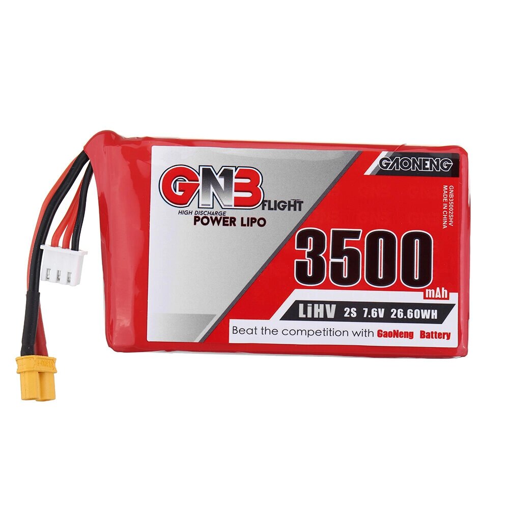 Gaoneng GNB 7.6V 3500mAh 2S HV LiPo Батарея XT30 Разъем для передатчика QX7 - распродажа