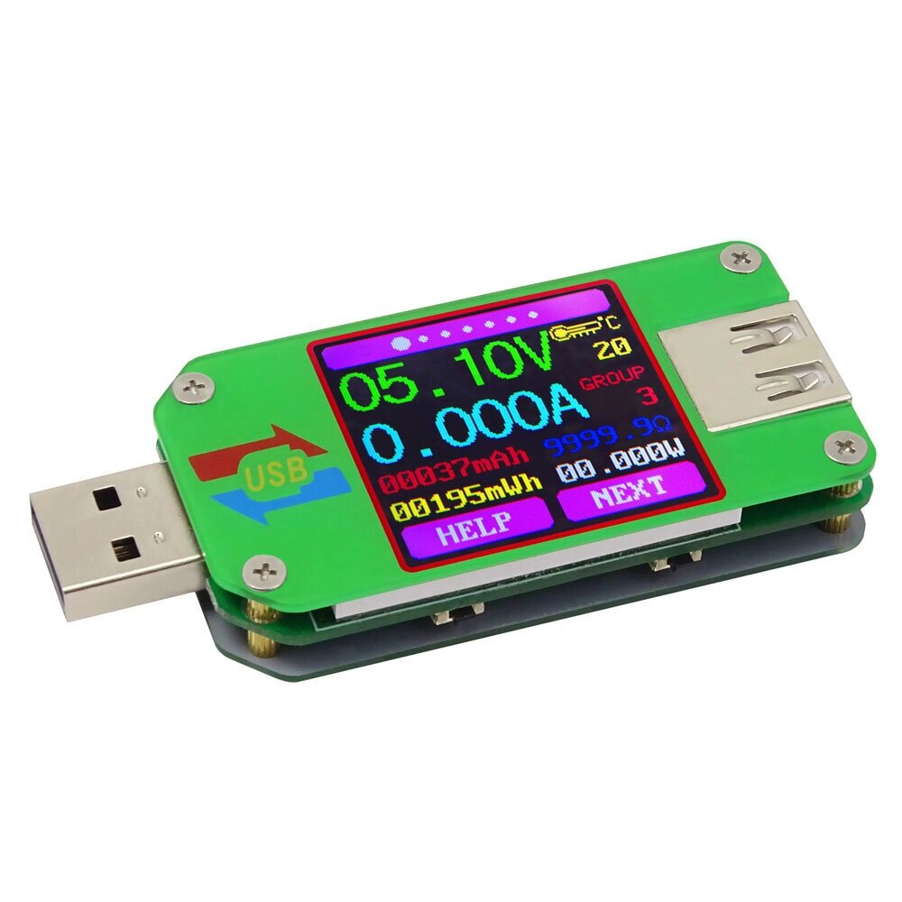 RIDEN UM24/UM24C USB 2.0 Color LCD Дисплей Тестер Напряжение Амперметр Вольтметр Amperimetro Батарея Измерение заряда С - интернет магазин